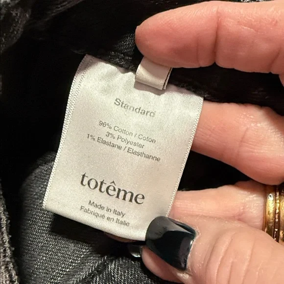 Toteme High Rise Black Washed Denim Straight Leg Jeans Size 28 - Picture 9 of 10